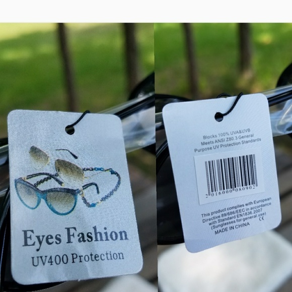 BLUE GOLD Cat Eye Retro Metallic Sunglasses Shades - Picture 6 of 8